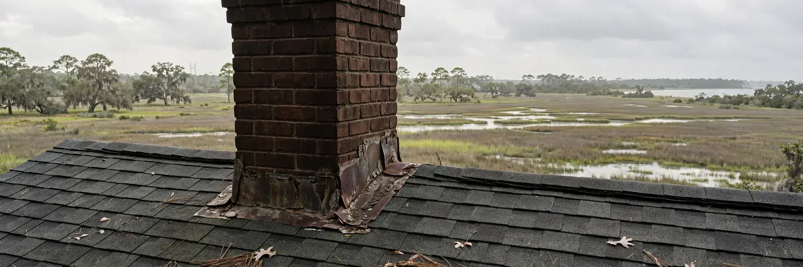 Roofing work related to chimney flashing repair on a home in Beaumont, Texas