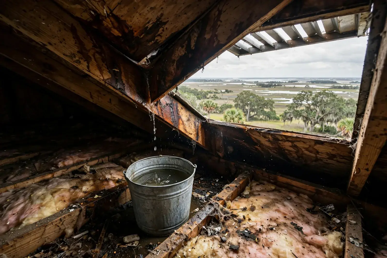 Roofing work related to roof leak repair cost on a home in Beaumont, Texas